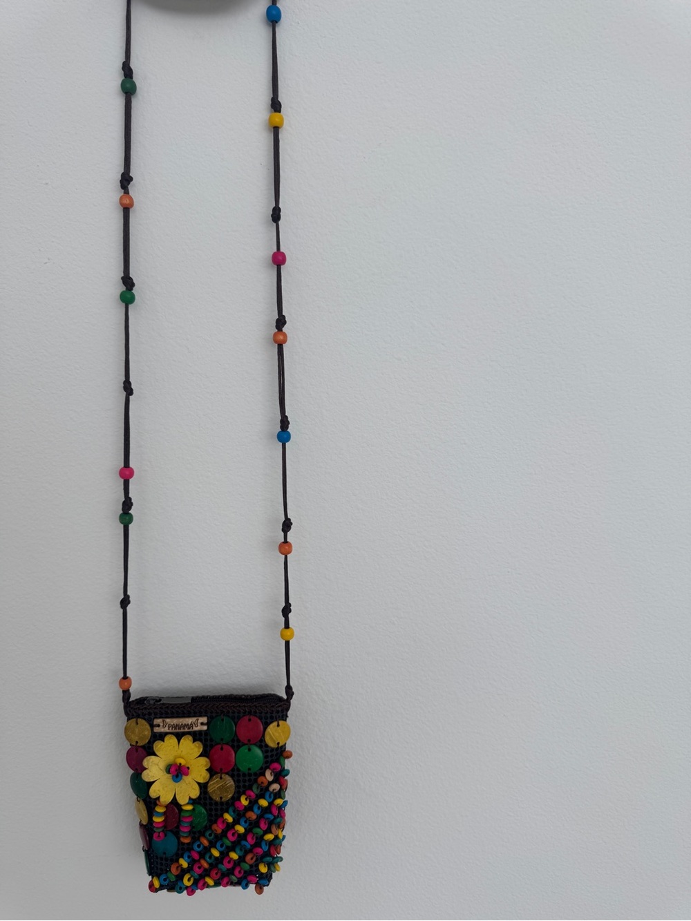 Handcrafted Panama Multicolor Beaded Crossbody Bag - NWOT